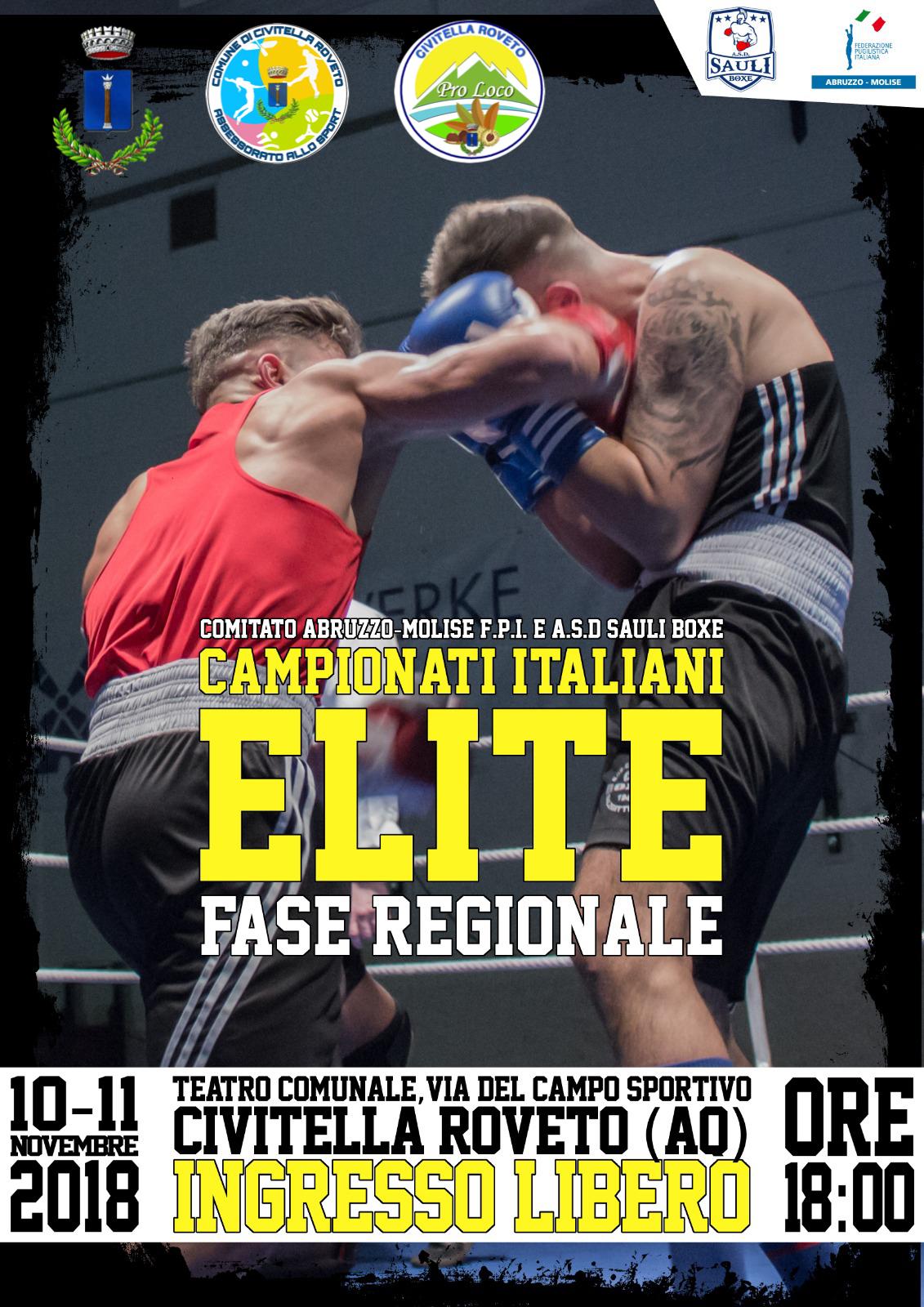 Locandina Fase Regionale Elite Maschili 2018